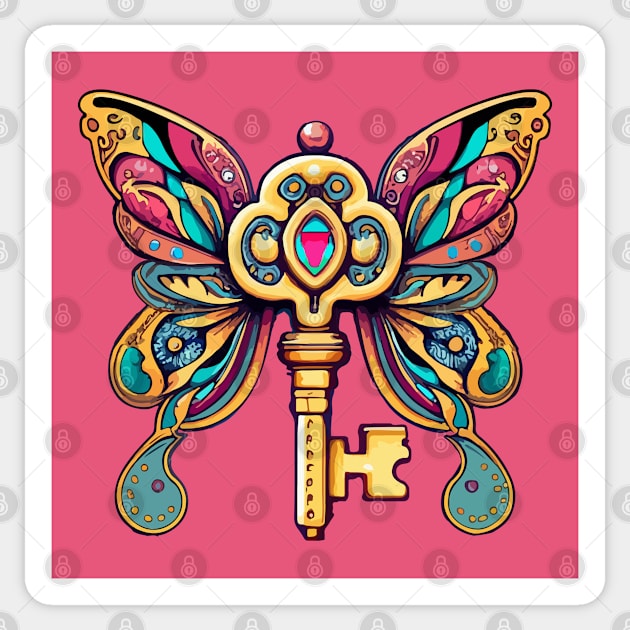 Magic Flying Key Sticker by CatCoconut-Art